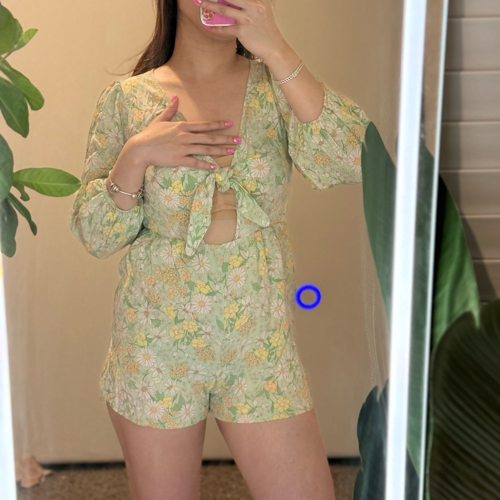 Floral Green Romper new